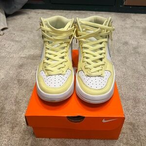 Nike Yellow and White High-Top Sneakers